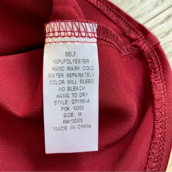 NEW Satin Camisole, Burgundy/Wine Red, Cowl Neck, Adjustable Straps, Romantic, M - Picture 8 of 8